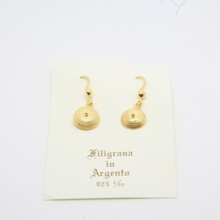 Orecchini Corbula Lisci Pendenti Filigrana Sarda Argento 925