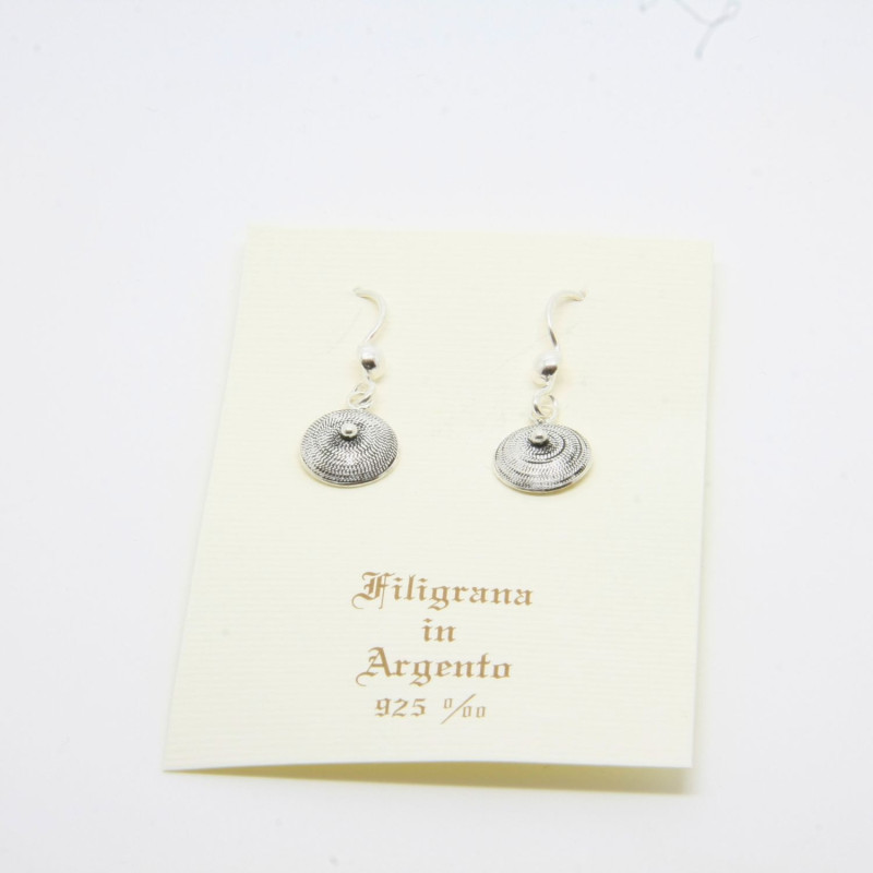 4063 - Orecchini Corbula Lisci Pendenti Filigrana Sarda Argento 925