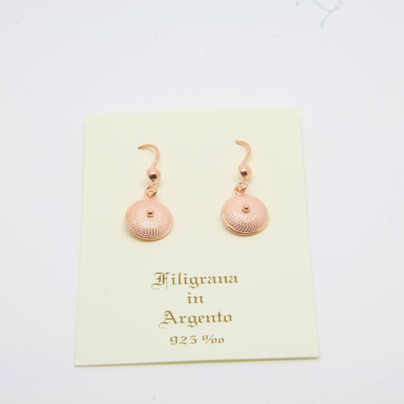 4063 - Orecchini Corbula Lisci Pendenti Filigrana Sarda Argento 925