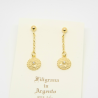 Orecchini Bottone con Zircone Pendenti Filigrana Sarda Argento 925