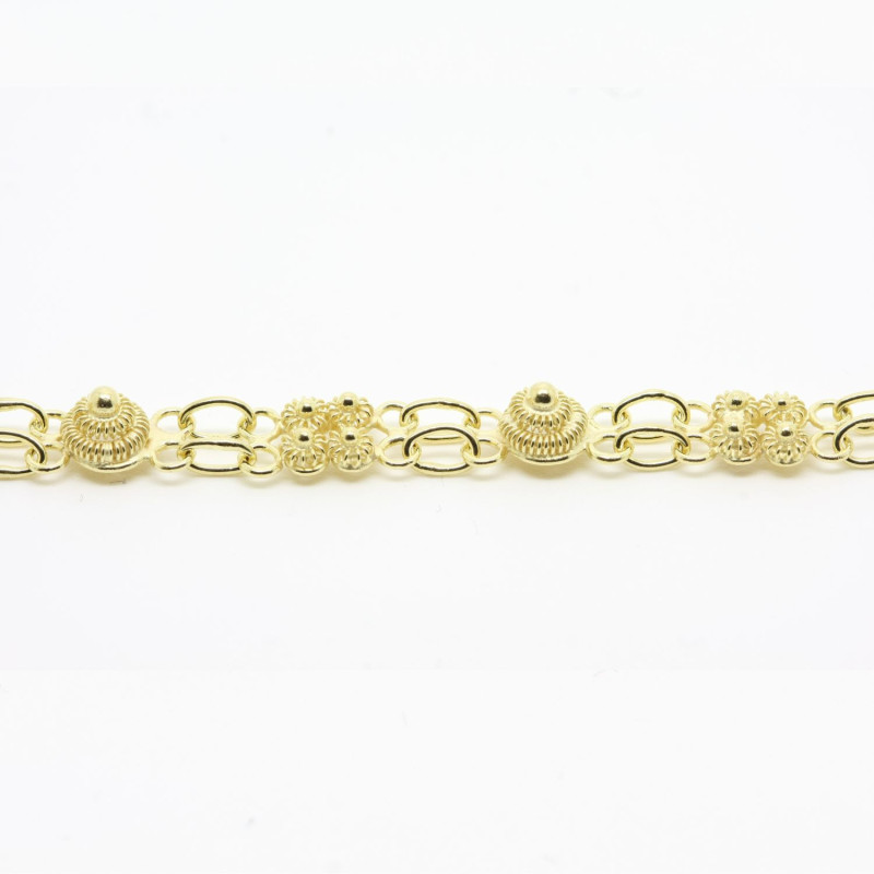 Bracciale 1 filo con rosetta grande + 4 piccole Filigrana Sarda Argento 925