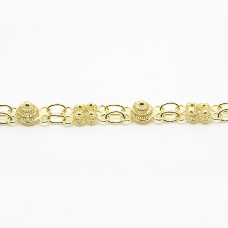 Bracciale 1 filo con rosetta grande + 4 piccole Filigrana Sarda Argento 925