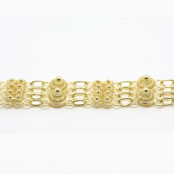 2003 - Bracciale 2 fili con 2 rosette grande + 8 piccole Filigrana Sarda Argento 925