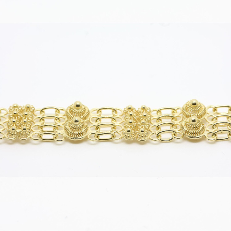 2003 - Bracciale 2 fili con 2 rosette grande + 8 piccole Filigrana Sarda Argento 925