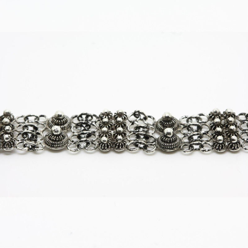 2003 - Bracciale 2 fili con 2 rosette grande + 8 piccole Filigrana Sarda Argento 925