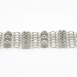 2004 - Bracciale 3 fili con 3 rosette grande + 12 piccole Filigrana Sarda Argento 925