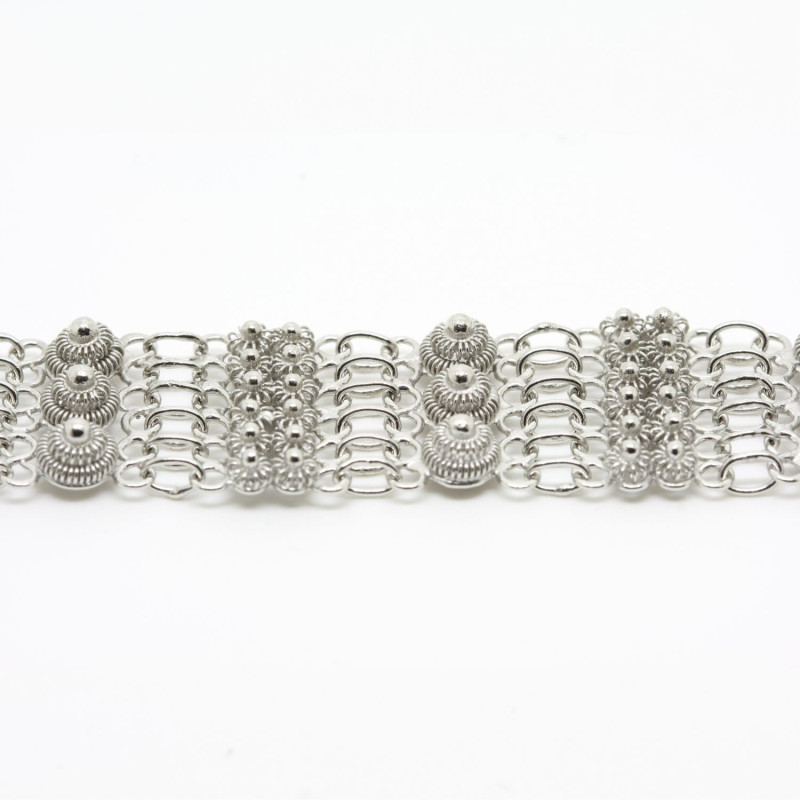 2004 - Bracciale 3 fili con 3 rosette grande + 12 piccole Filigrana Sarda Argento 925