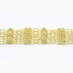2004 - Bracciale 3 fili con 3 rosette grande + 12 piccole Filigrana Sarda Argento 925
