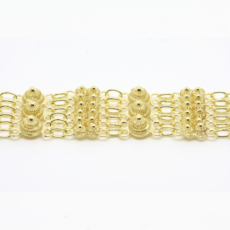 2004 - Bracciale 3 fili con 3 rosette grande + 12 piccole Filigrana Sarda Argento 925