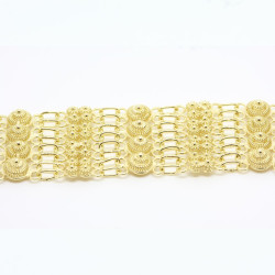 Bracciale 4 fili con 4 rosette grande + 16 piccole Filigrana Sarda Argento 925