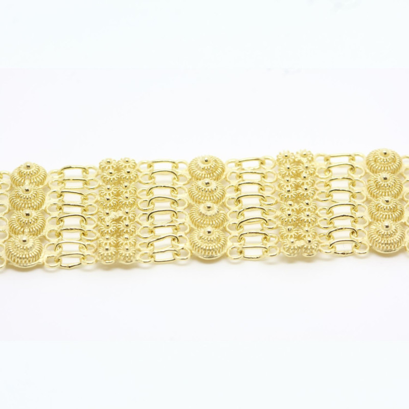 Bracciale 4 fili con 4 rosette grande + 16 piccole Filigrana Sarda Argento 925