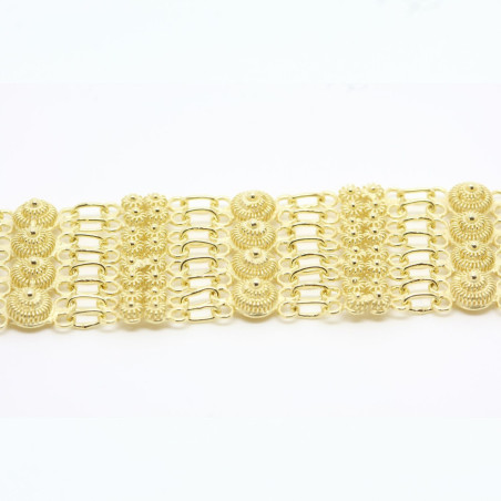 Bracciale 4 fili con 4 rosette grande + 16 piccole Filigrana Sarda Argento 925