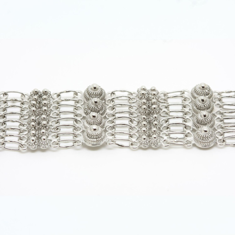 2005 - Bracciale 4 fili con 4 rosette grande + 16 piccole Filigrana Sarda Argento 925