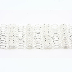 Bracciale 5 fili con 5 rosette grande + 20 piccole Filigrana Sarda Argento 925