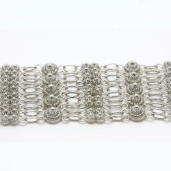 2006 - Bracciale 5 fili con 5 rosette grande + 20 piccole Filigrana Sarda Argento 925