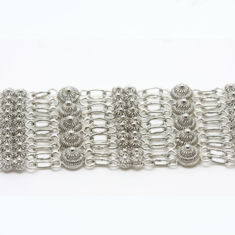 2006 - Bracciale 5 fili con 5 rosette grande + 20 piccole Filigrana Sarda Argento 925