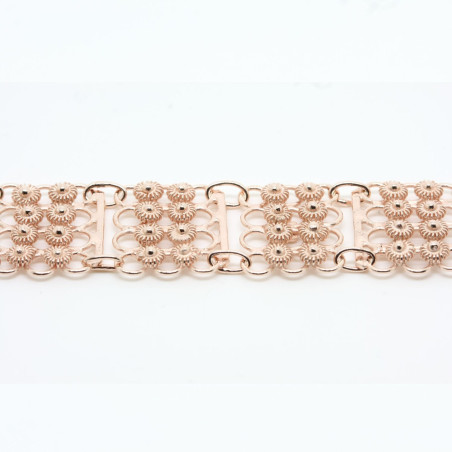Bracciale 4 fili con 8 rosette piccole Filigrana Sarda Argento 925