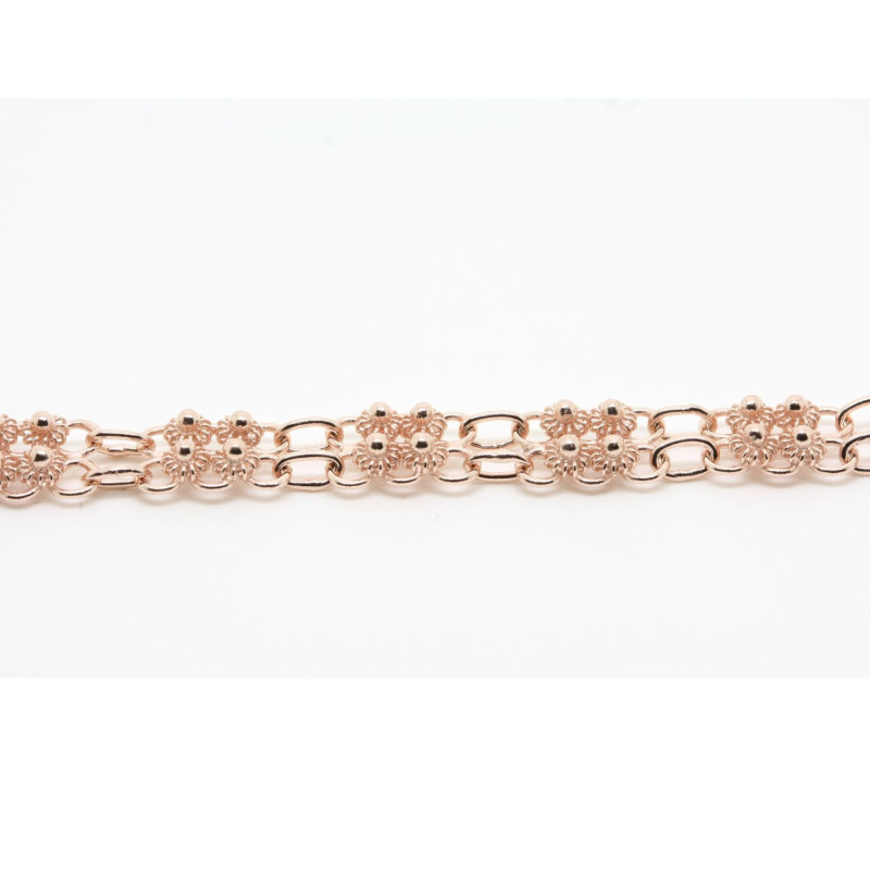 2008 - Bracciale 2 fili con 4 rosette piccole Filigrana Sarda Argento 925