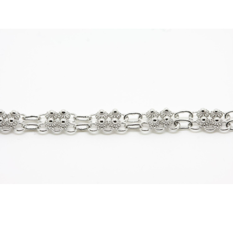 Bracciale 2 fili con 4 rosette piccole Filigrana Sarda Argento 925