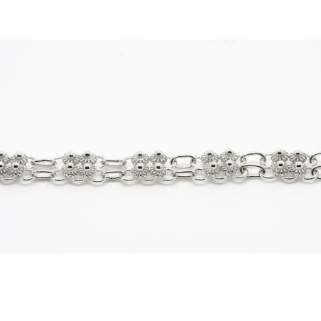 Bracciale 2 fili con 4 rosette piccole Filigrana Sarda Argento 925