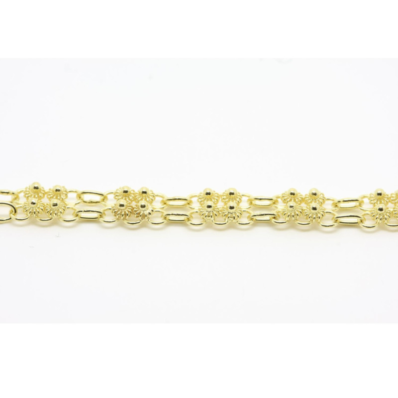 2008 - Bracciale 2 fili con 4 rosette piccole Filigrana Sarda Argento 925