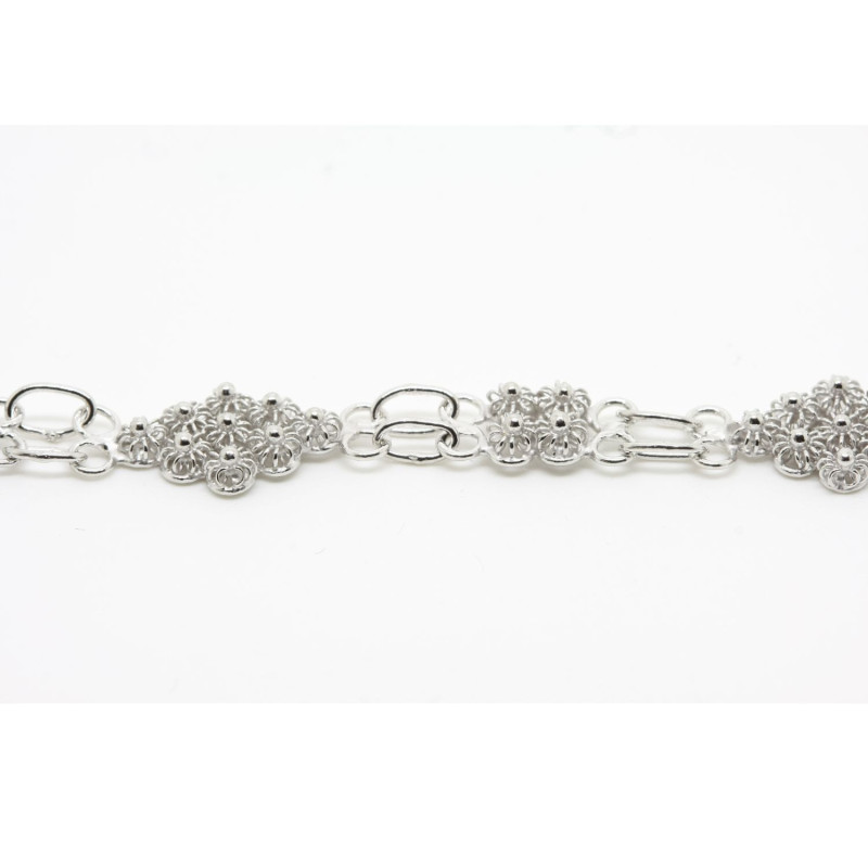 2009 - Bracciale Rombo con 4 rosette piccole Filigrana Sarda Argento 925