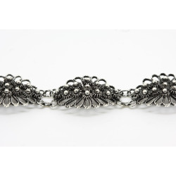 Bracciale Fiore 3 fili Traforato Filigrana Sarda Argento 925