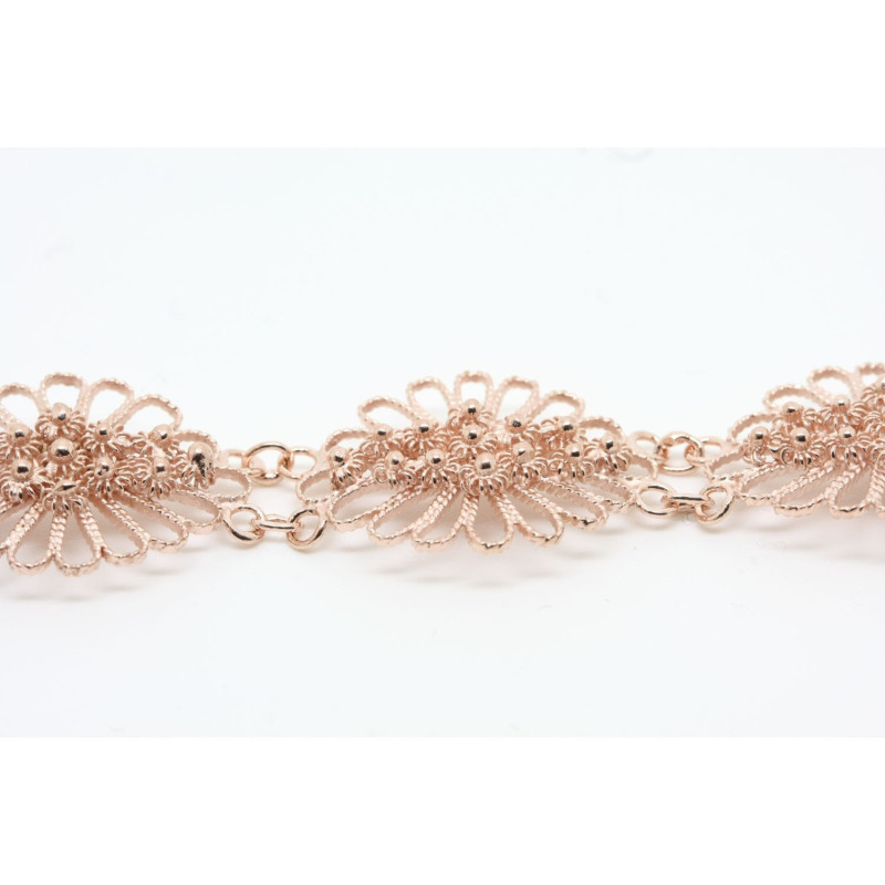 2011 - Bracciale Fiore 3 fili Traforato Filigrana Sarda Argento 925