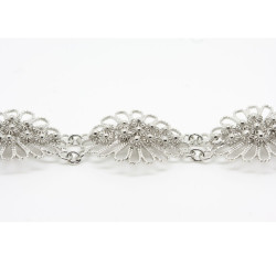 2011 - Bracciale Fiore 3 fili Traforato Filigrana Sarda Argento 925