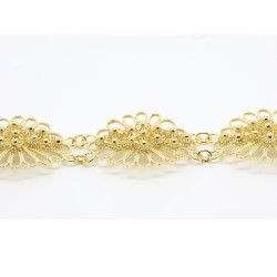 2011 - Bracciale Fiore 3 fili Traforato Filigrana Sarda Argento 925
