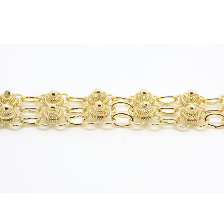 Bracciale Doppio Fiore Filigrana Sarda Argento 925