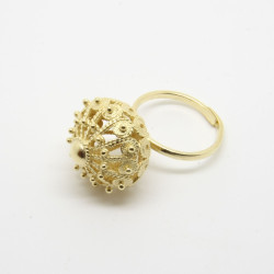 1012 - Anello Bottone Aperto Argento 925 Filigrana Sarda
