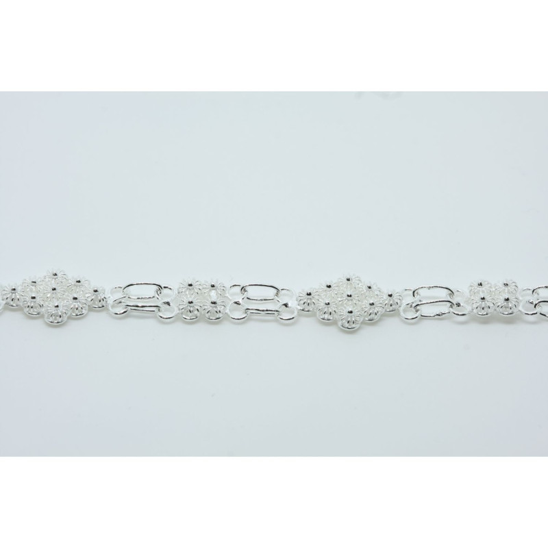 2009 - Bracciale Rombo con 4 rosette piccole Filigrana Sarda Argento 925
