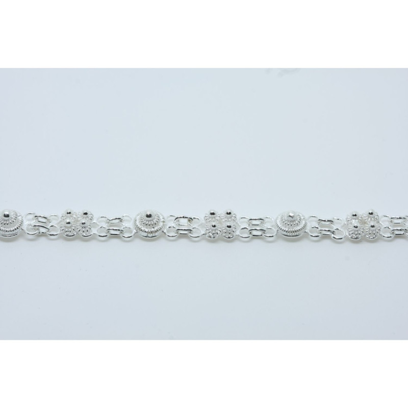 2002 - Bracciale 1 filo con rosetta grande + 4 piccole Filigrana Sarda Argento 925