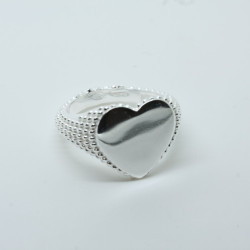 1010 - Anello Cuore Lucido Chiuso in Argento 925