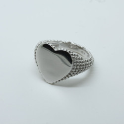 1010 - Anello Cuore Lucido Chiuso in Argento 925