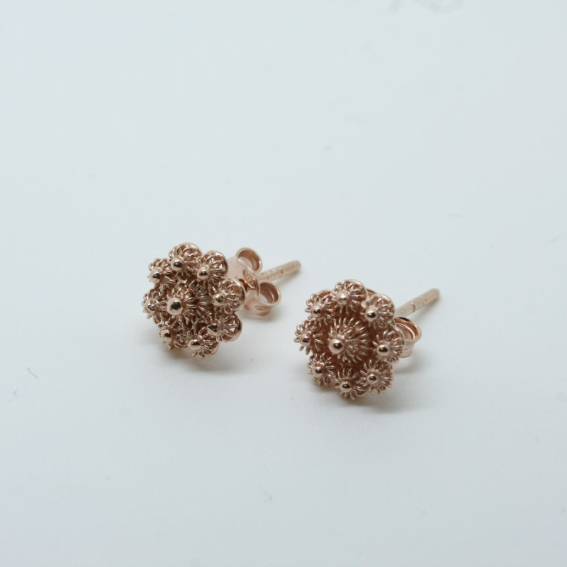 4003 - Orecchini Fiore Piccoli Filigrana Sarda Argento 925