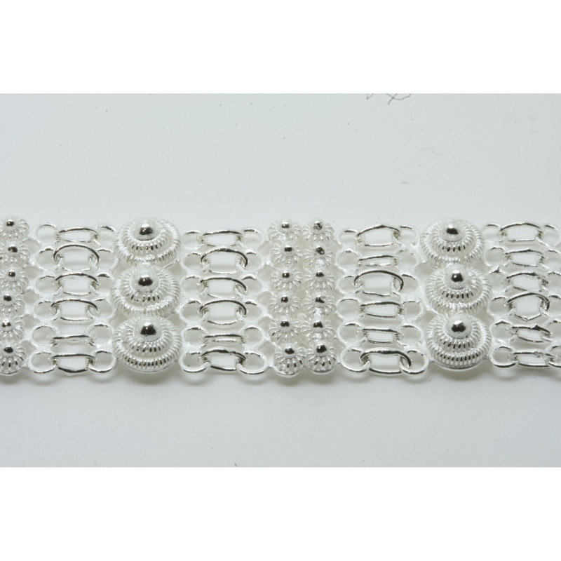 2004 - Bracciale 3 fili con 3 rosette grande + 12 piccole Filigrana Sarda Argento 925