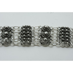 2004 - Bracciale 3 fili con 3 rosette grande + 12 piccole Filigrana Sarda Argento 925