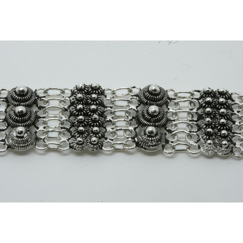 2004 - Bracciale 3 fili con 3 rosette grande + 12 piccole Filigrana Sarda Argento 925