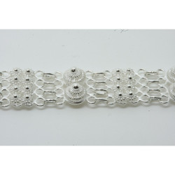 2003 - Bracciale 2 fili con 2 rosette grande + 8 piccole Filigrana Sarda Argento 925