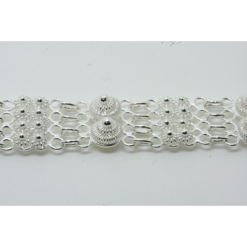 2003 - Bracciale 2 fili con 2 rosette grande + 8 piccole Filigrana Sarda Argento 925