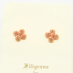 4004 - Orecchini 4 Lobi Piccoli Filigrana Sarda Argento 925