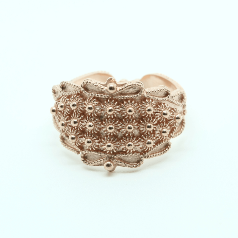 Anello Fede Sarda 3 File in Argento 925 Filigrana