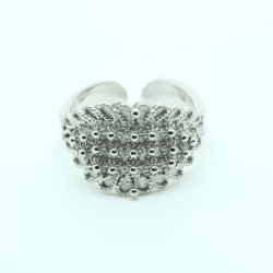 1028 - Anello Fede Sarda 3 file Aperto Misura Regolabile in Argento 925