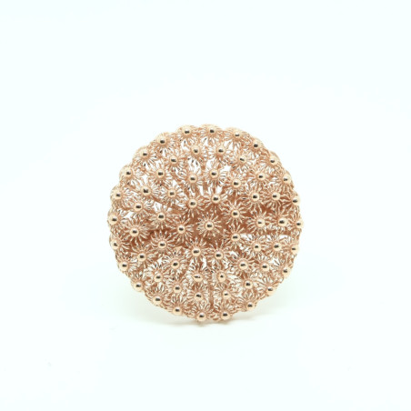 Anello Fiore 4 file Filigrana Sarda Aperto Misura Regolabile in Argento 925