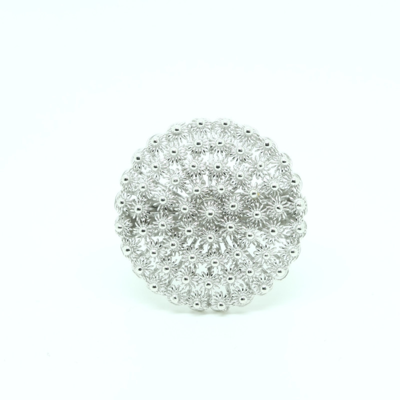1029 - Anello Fiore 4 file Filigrana Sarda Aperto Misura Regolabile in Argento 925