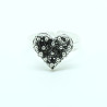 1030 - Anello Cuore in Filigrana con Bordino Aperto Misura Regolabile in Argento 925