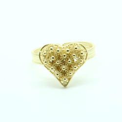 1030 - Anello Cuore in Filigrana con Bordino Aperto Misura Regolabile in Argento 925