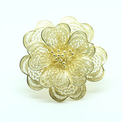 1031 - Anello Fiore Aperto Misura Regolabile in Argento 925